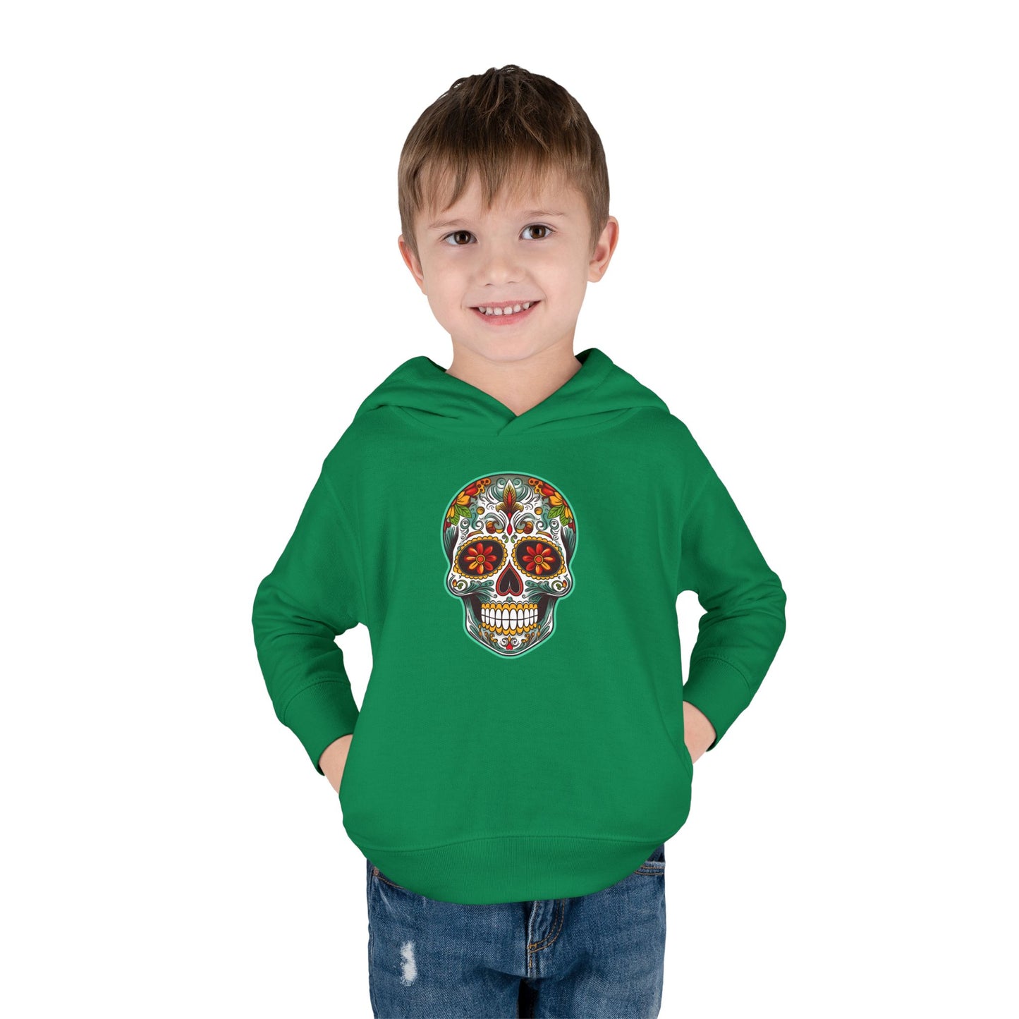 Toddler Hoodie - Colorful Day of the Dead Sugar Skull Design