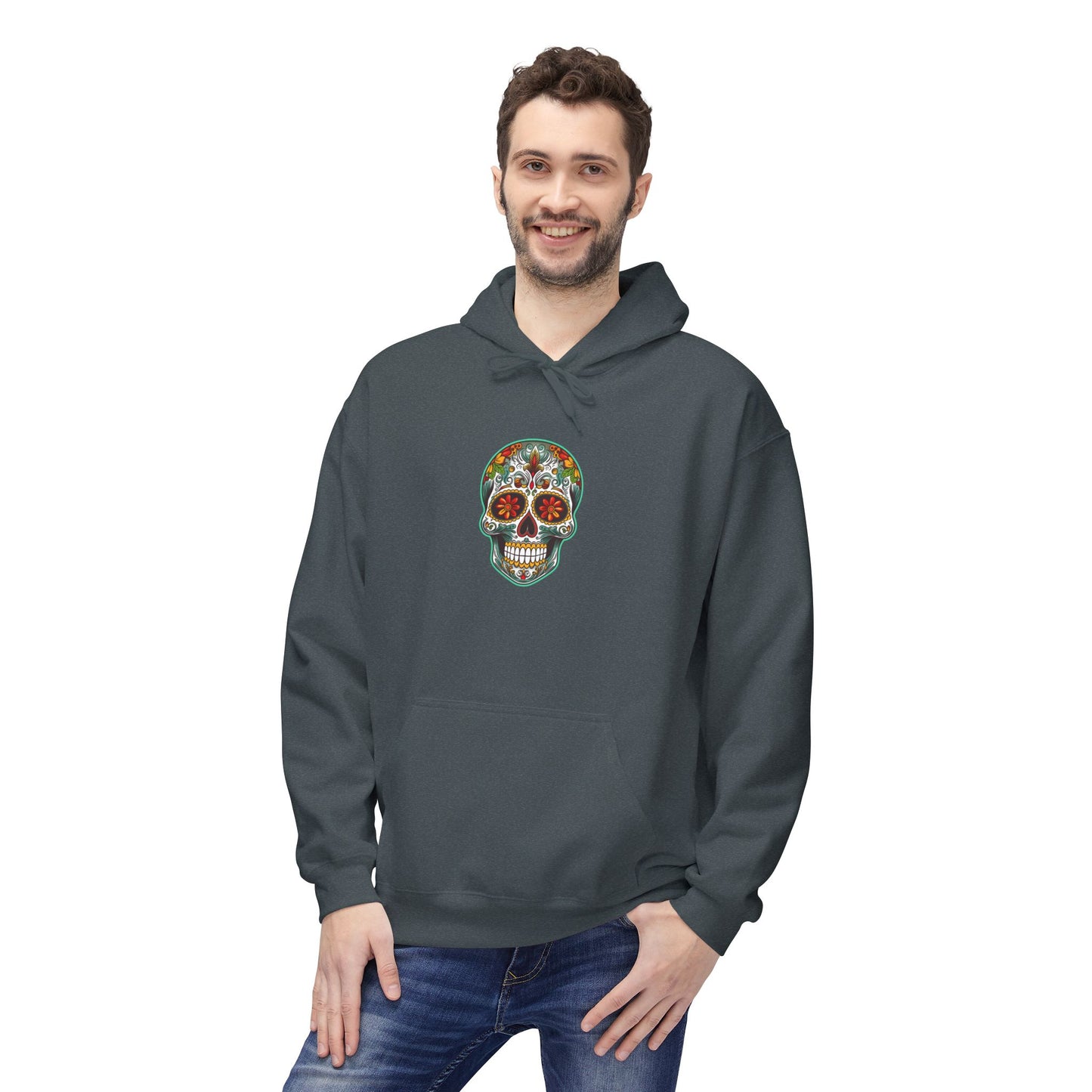 Hoodie - Colorful Day of the Dead Sugar Skull Design - Unisex