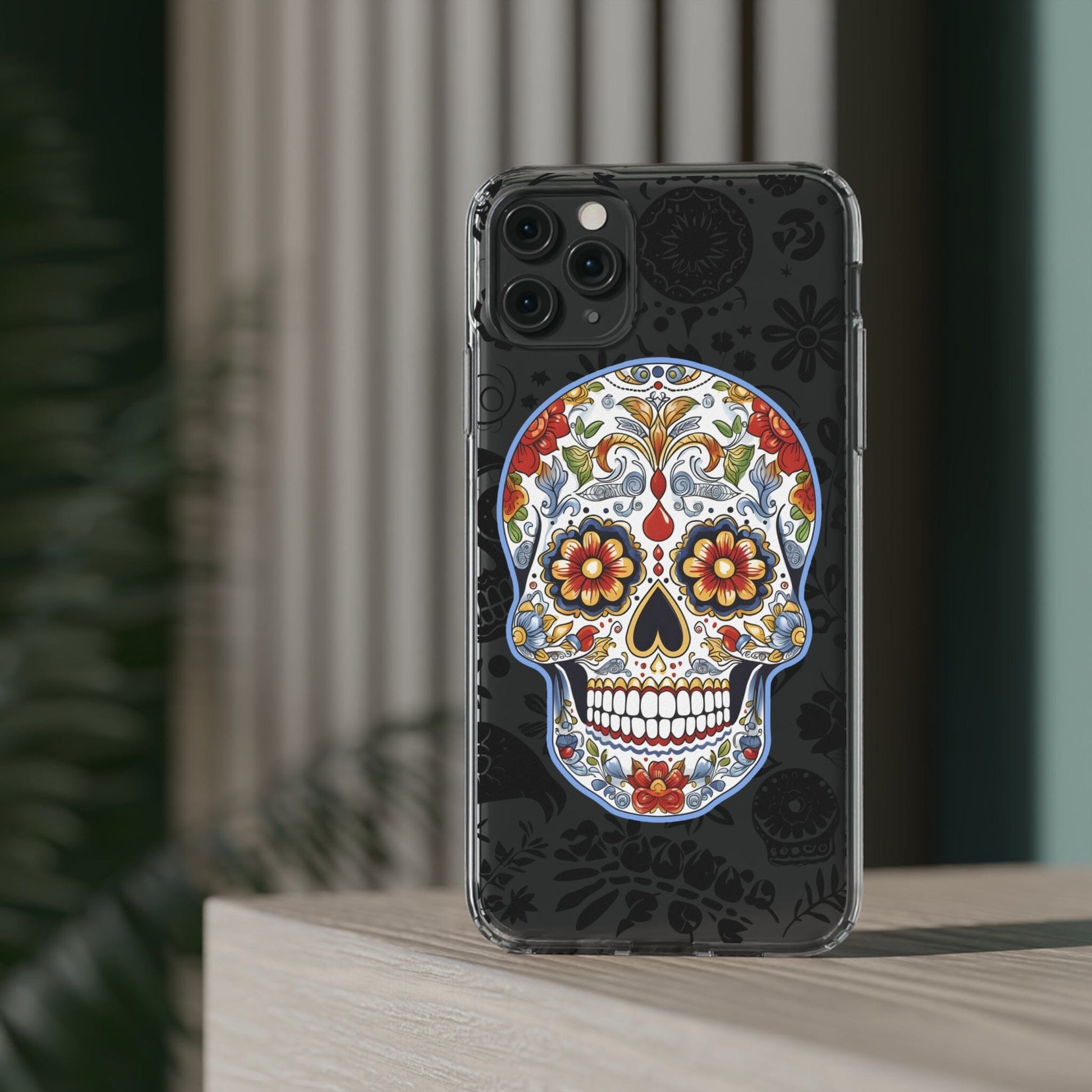 Artistic Mexican Sugar Skull Phone Case - Embrace the Dia de los Muertos Spirit! Phone Case InkedOut 