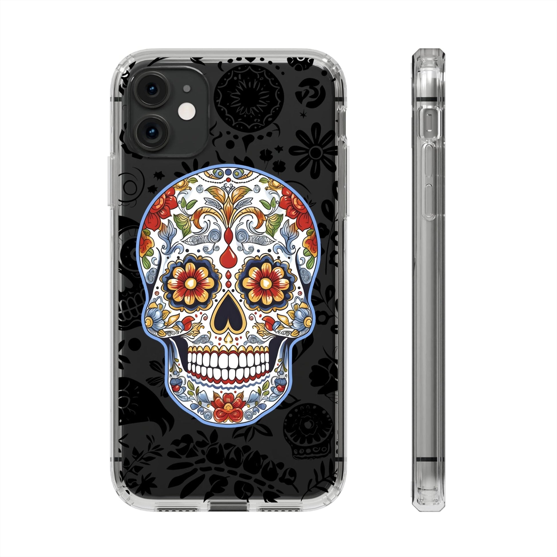 Artistic Mexican Sugar Skull Phone Case - Embrace the Dia de los Muertos Spirit! Phone Case InkedOut iPhone 11 Without gift packaging 