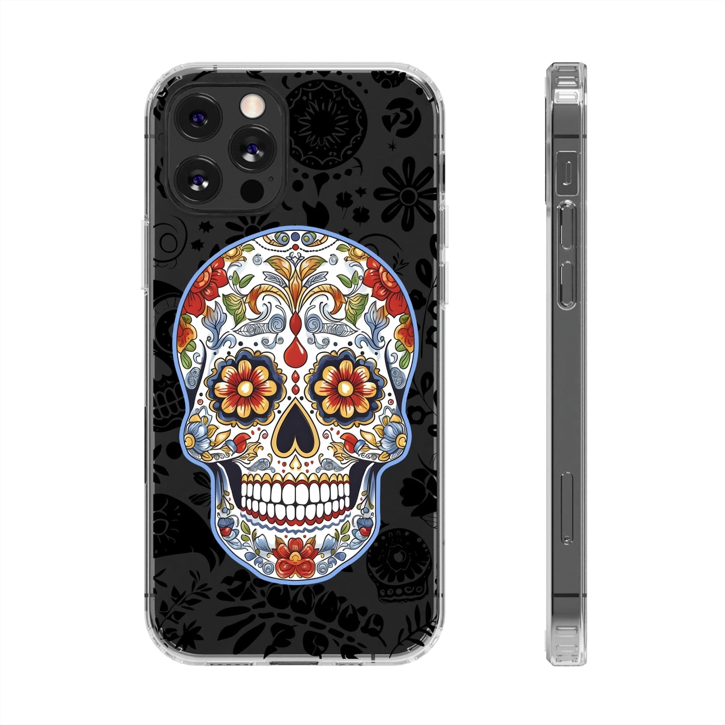 Artistic Mexican Sugar Skull Phone Case - Embrace the Dia de los Muertos Spirit! Phone Case InkedOut iPhone 12 Pro Without gift packaging 