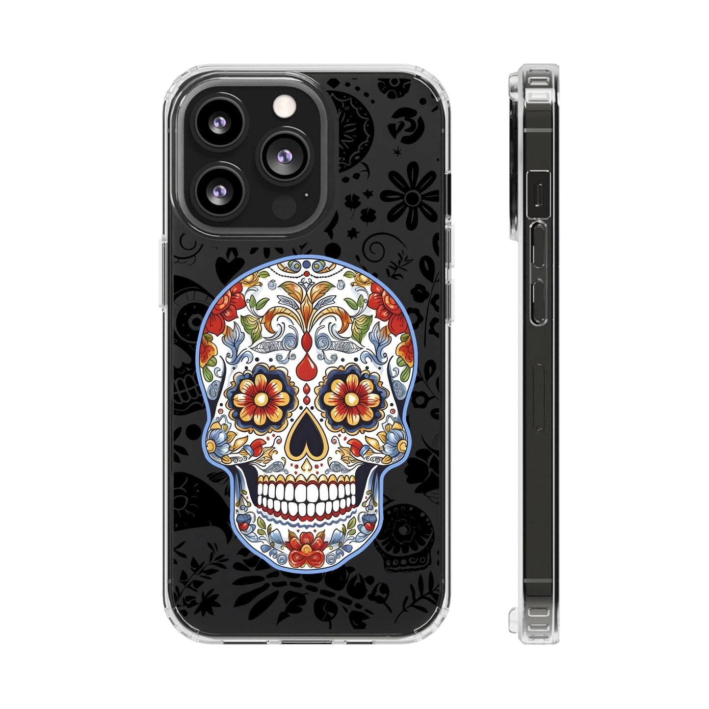 Artistic Mexican Sugar Skull Phone Case - Embrace the Dia de los Muertos Spirit! Phone Case InkedOut iPhone 13 Pro Without gift packaging 