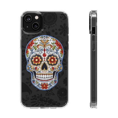 Artistic Mexican Sugar Skull Phone Case - Embrace the Dia de los Muertos Spirit! Phone Case InkedOut iPhone 14 Plus Without gift packaging 