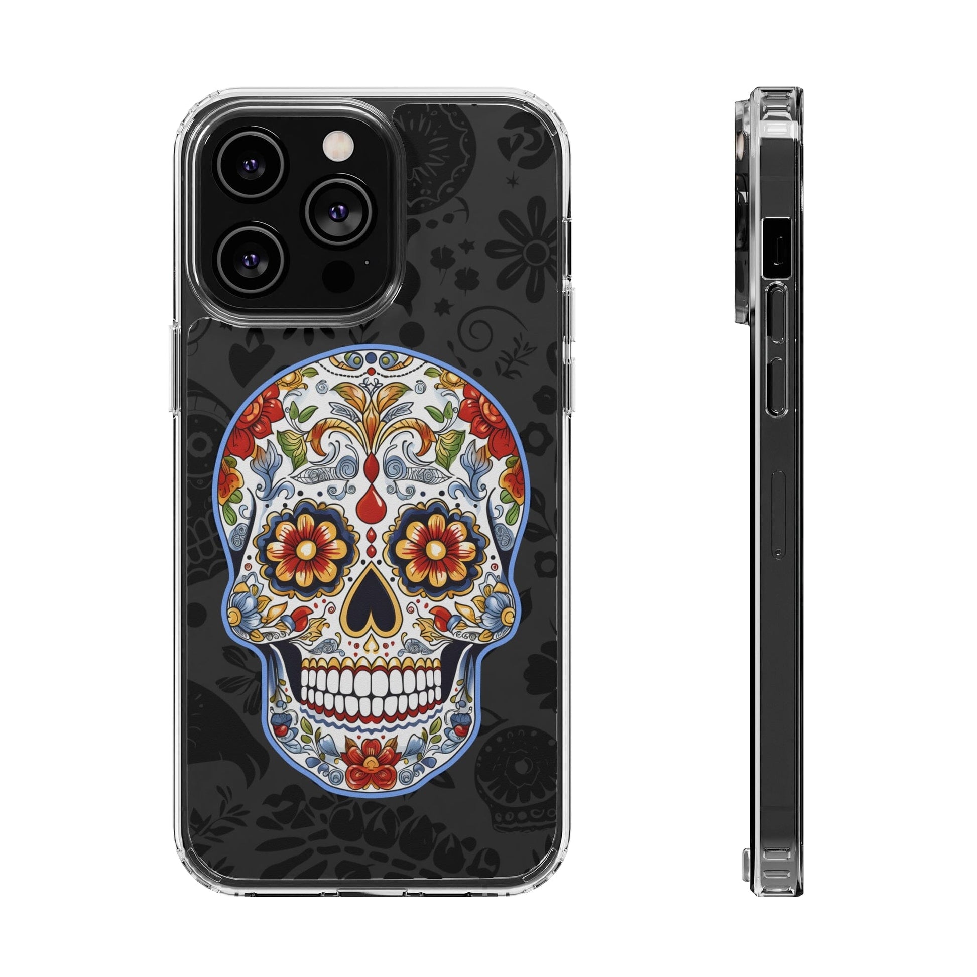 Artistic Mexican Sugar Skull Phone Case - Embrace the Dia de los Muertos Spirit! Phone Case InkedOut iPhone 14 Pro Max Without gift packaging 