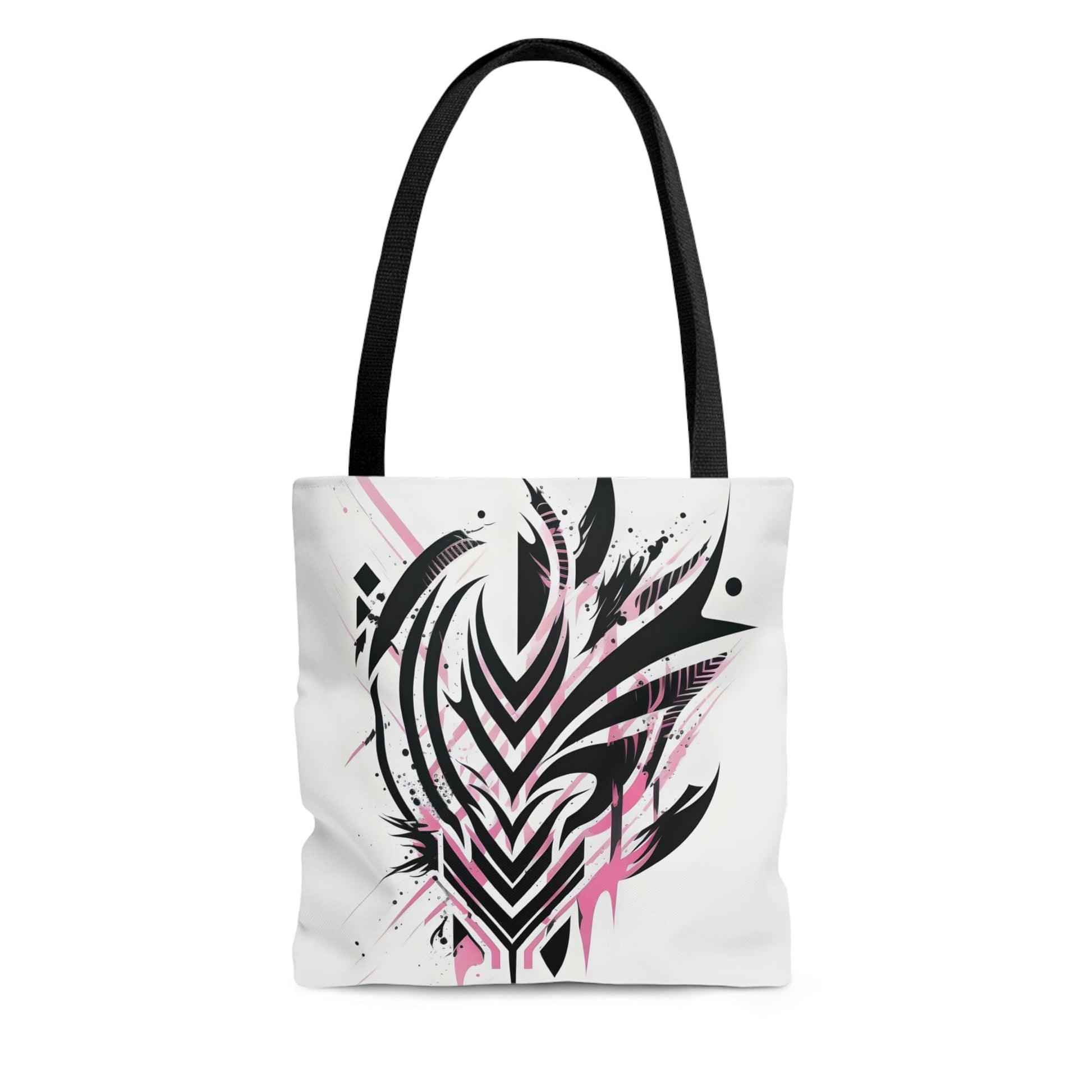 Black and Pink Tribal Tattoo Design Tote Bag Bags Printify 