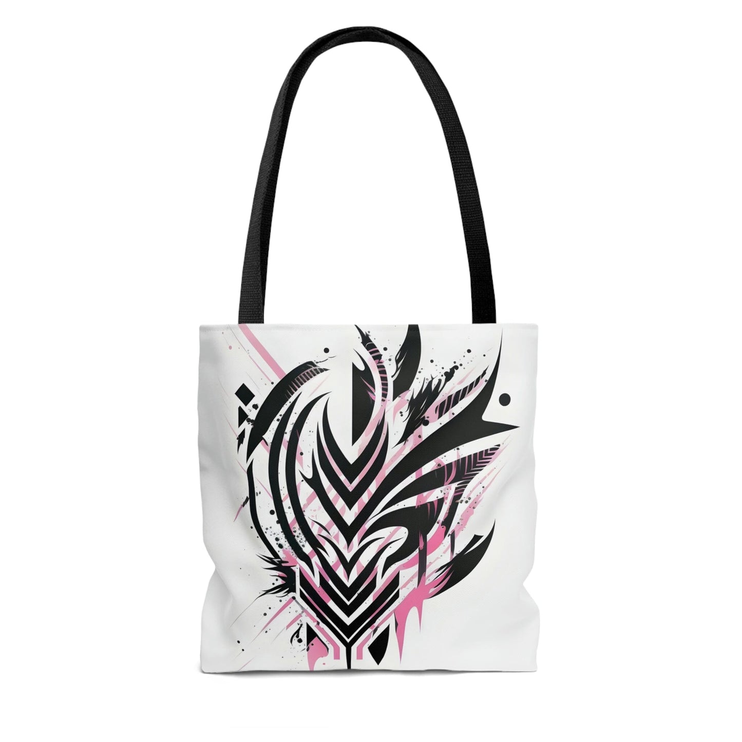 Black and Pink Tribal Tattoo Design Tote Bag Bags Printify Medium 