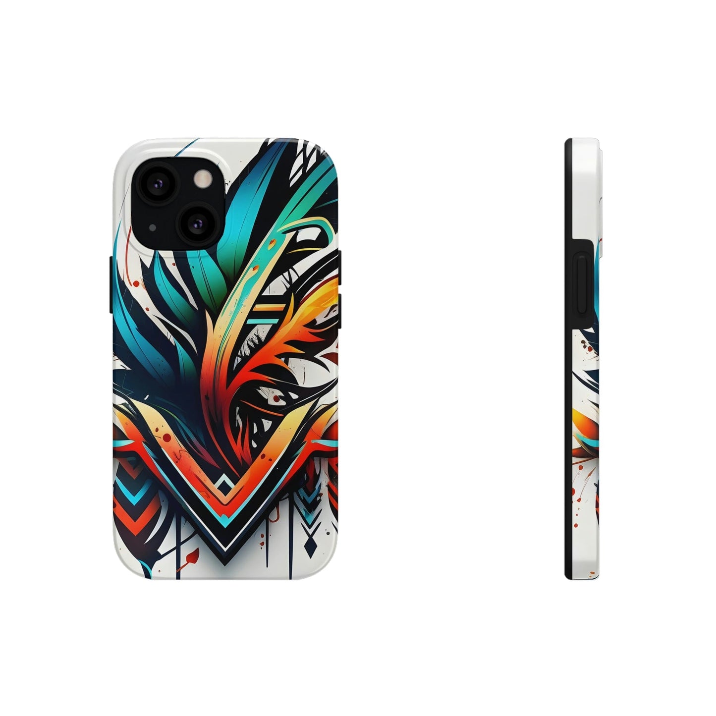 Color Flair Tribal Tattoo Tough Case for iPhone Phone Case InkedOut iPhone 13 Mini 