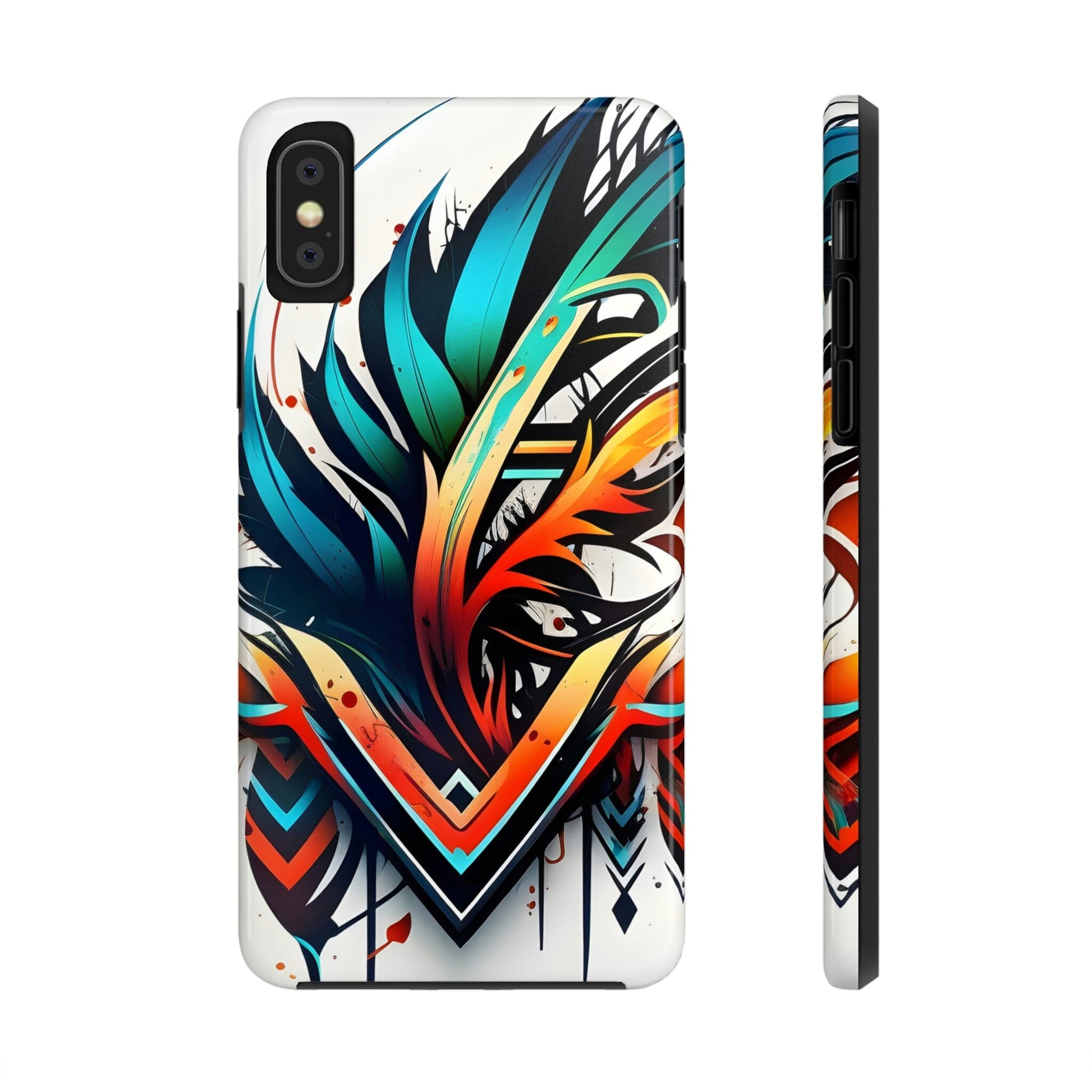 Color Flair Tribal Tattoo Tough Case for iPhone Phone Case InkedOut iPhone XS 