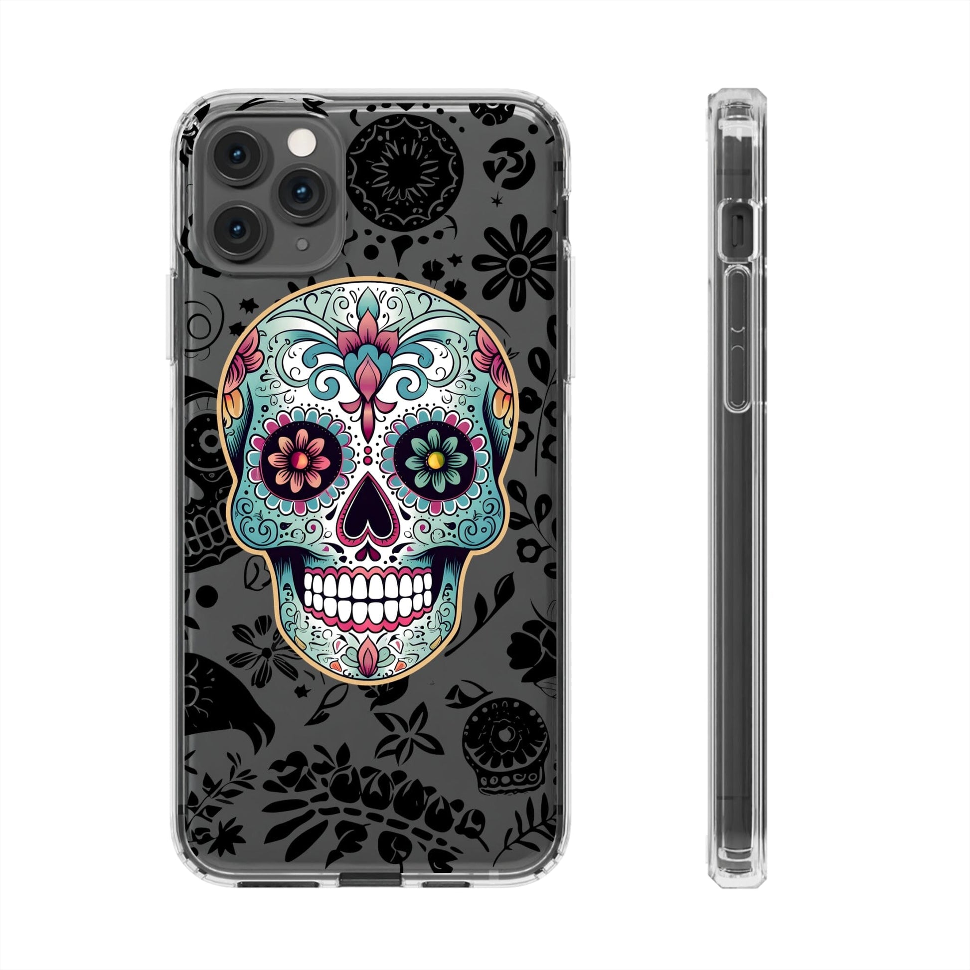 Colorful Sugar Skull Phone Case - Experience the Dia de los Muertos Vibe! Phone Case InkedOut iPhone 11 Pro Max Without gift packaging 
