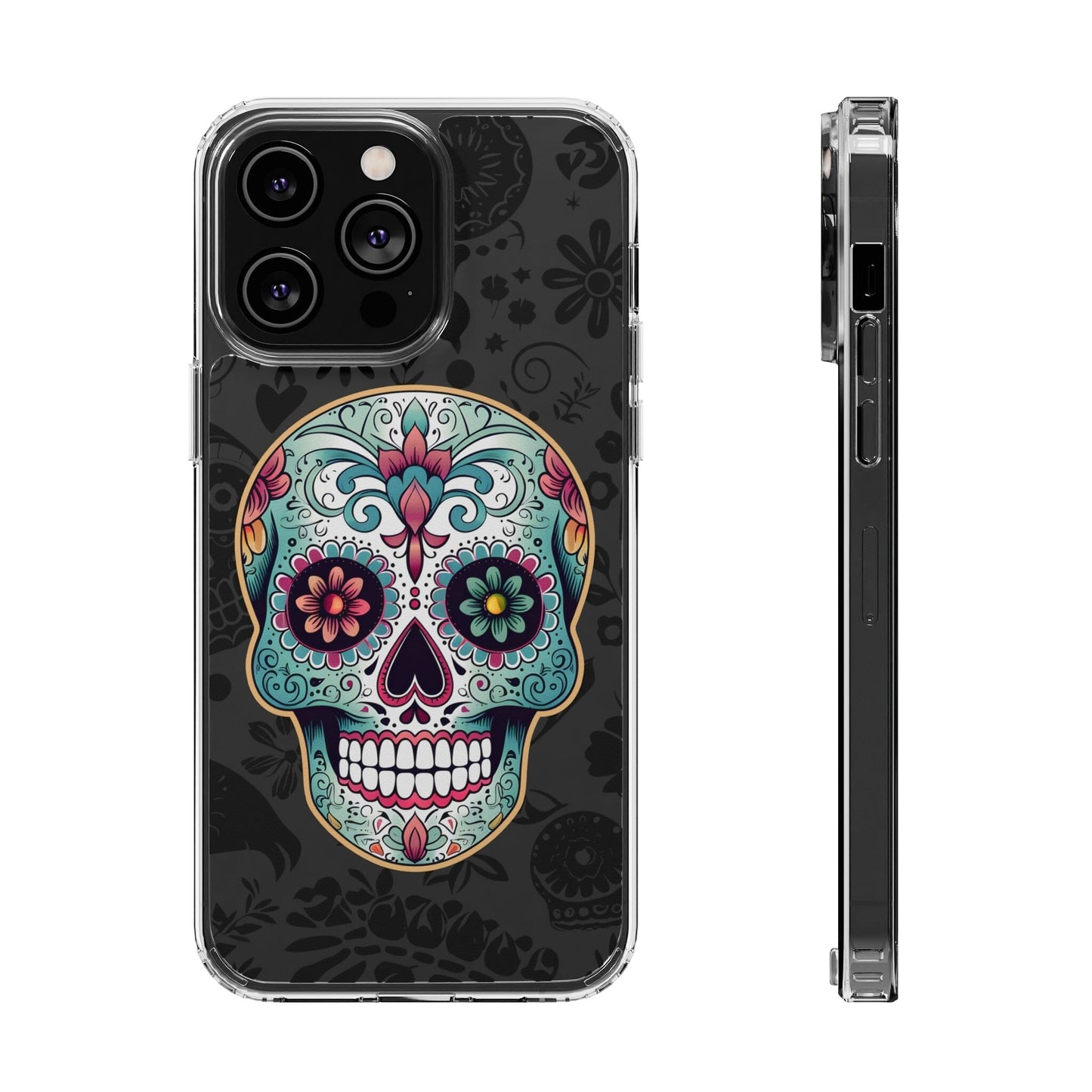 Colorful Sugar Skull Phone Case - Experience the Dia de los Muertos Vibe! Phone Case InkedOut iPhone 14 Pro Max Without gift packaging 