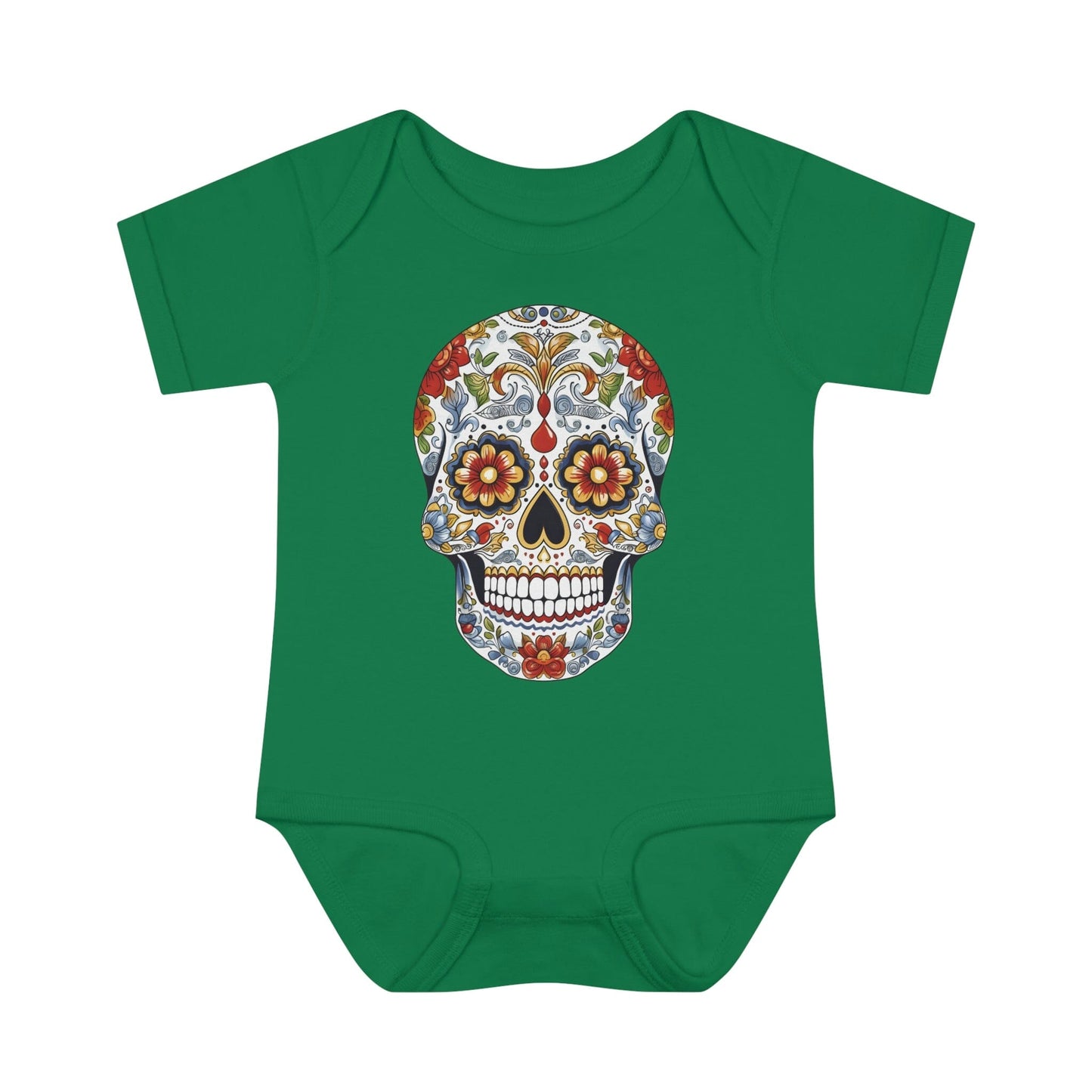 Edgy Baby Fashion- Cool Sugar Skull baby Onesie™ Kids clothes Printify 6M Kelly 