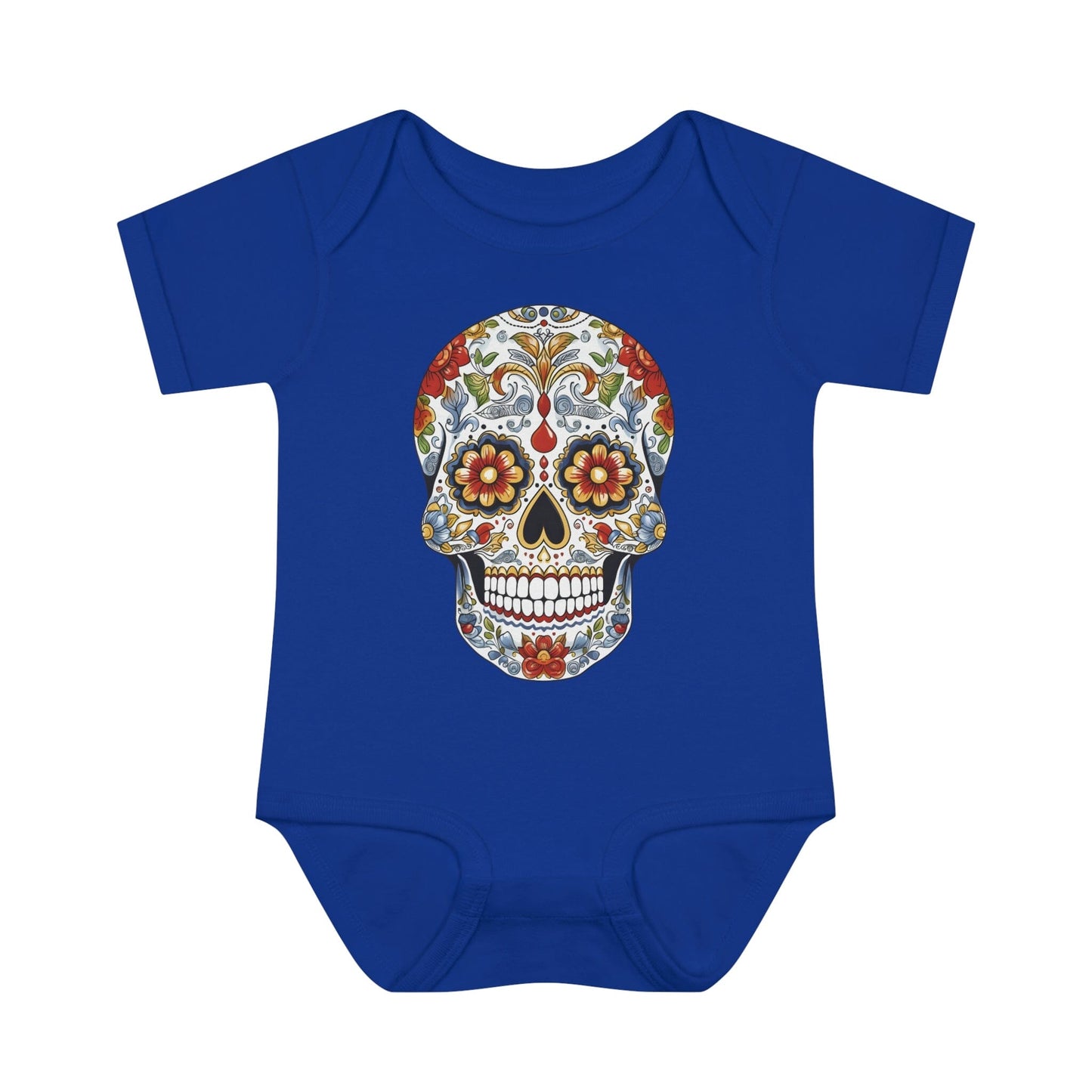 Edgy Baby Fashion- Cool Sugar Skull baby Onesie™ Kids clothes Printify 6M Royal 