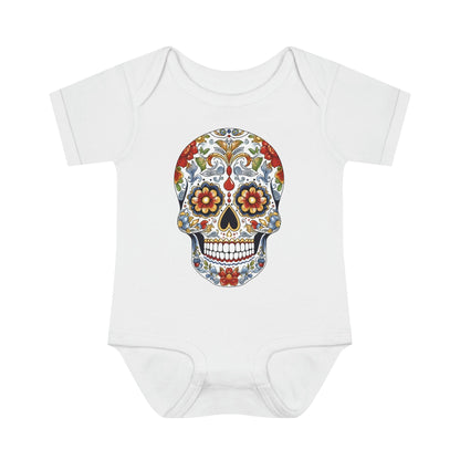 Edgy Baby Fashion- Cool Sugar Skull baby Onesie™ Kids clothes Printify 6M White 