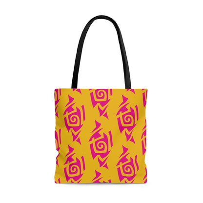 Hot Pink and Gold Tribal Pattern Tote Bag Bags Printify Large 