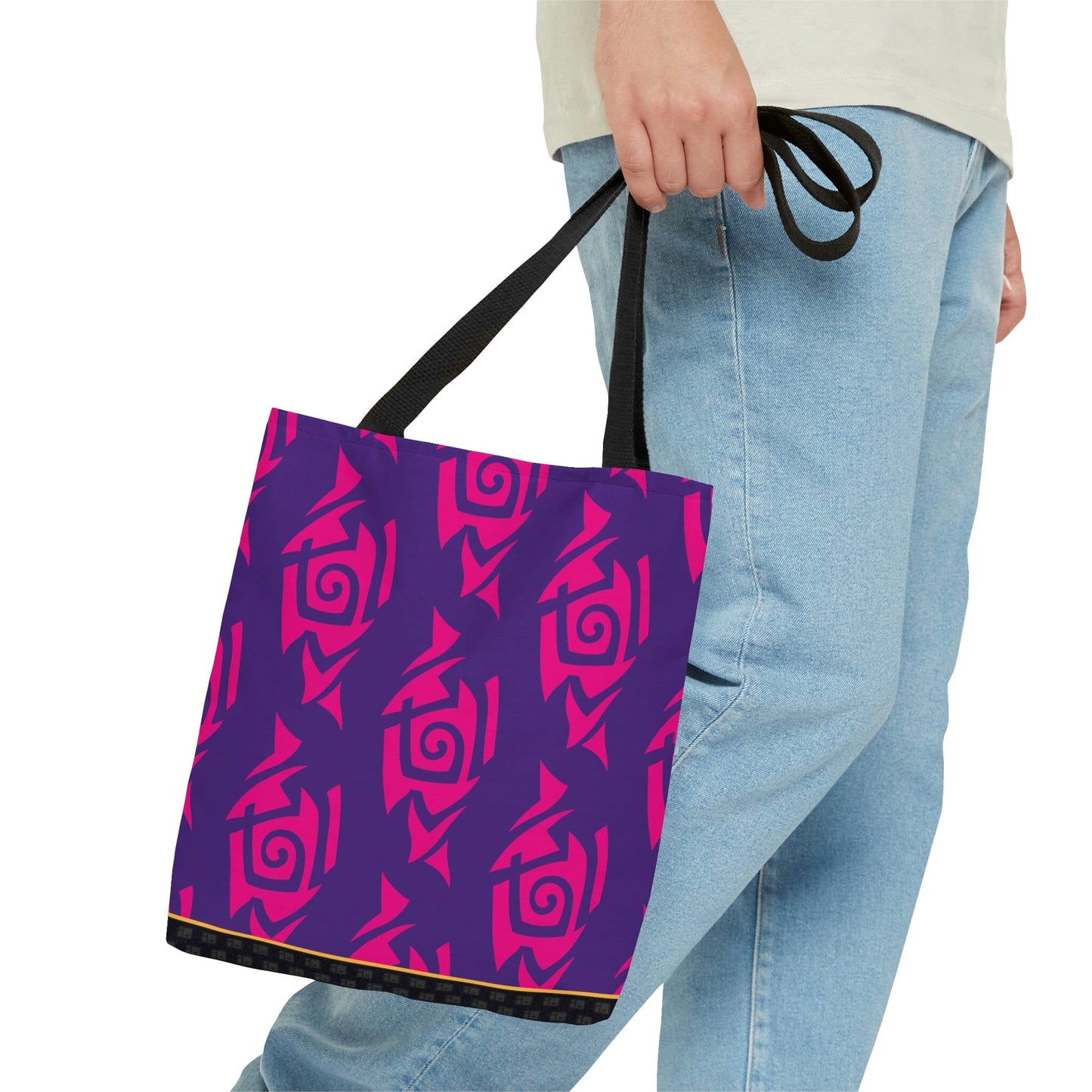 Hot Pink and Purple Tribal Pattern Tote Bag Bags Printify 