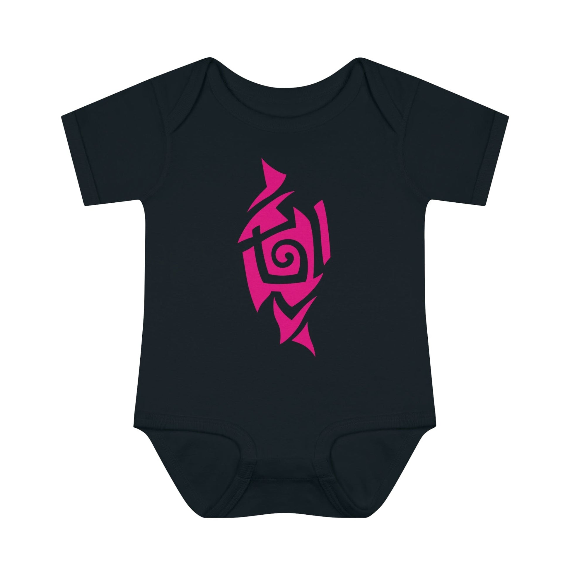 Hot Pink Tribal Tattoo Baby Onesie™ Kids clothes Printify 6M Black 