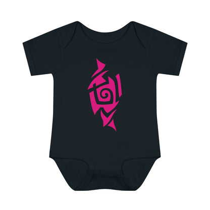 Hot Pink Tribal Tattoo Baby Onesie™ Kids clothes Printify 6M Black 