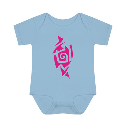 Hot Pink Tribal Tattoo Baby Onesie™ Kids clothes Printify 6M Light Blue 