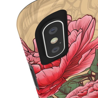 Japanese Style Pink Peony Tough Case for iPhone Phone Case InkedOut 