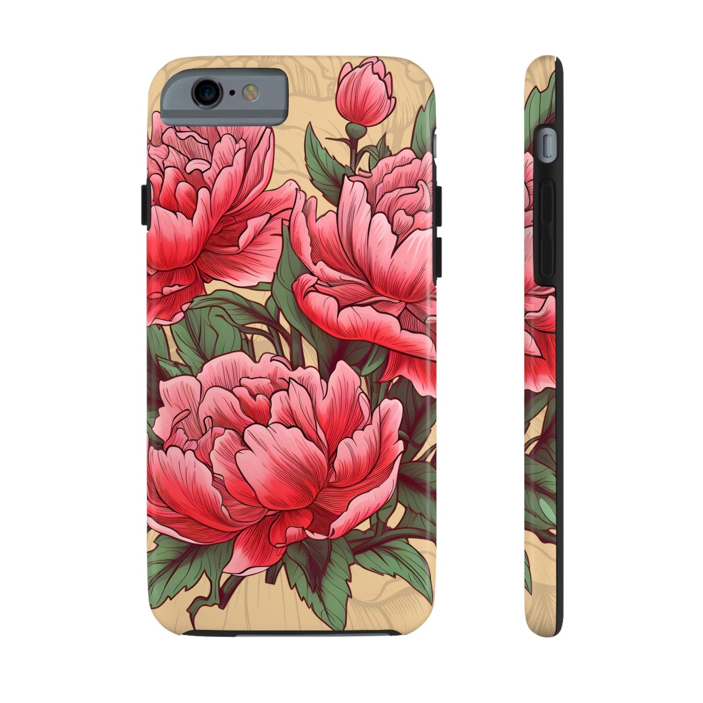 Japanese Style Pink Peony Tough Case for iPhone Phone Case InkedOut 