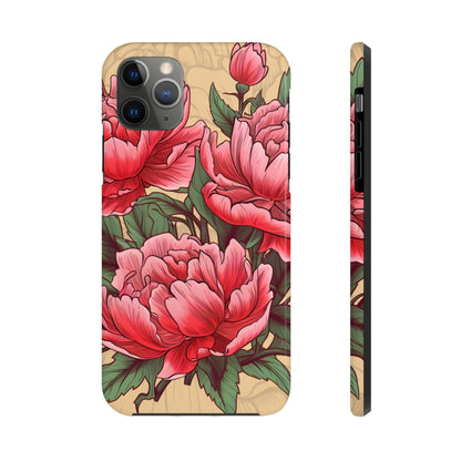 Japanese Style Pink Peony Tough Case for iPhone Phone Case InkedOut iPhone 11 Pro Max 