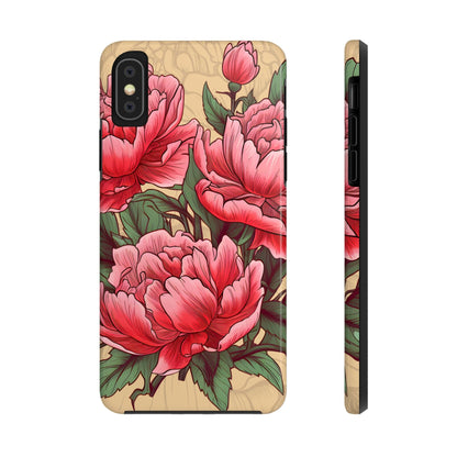 Japanese Style Pink Peony Tough Case for iPhone Phone Case InkedOut iPhone X 