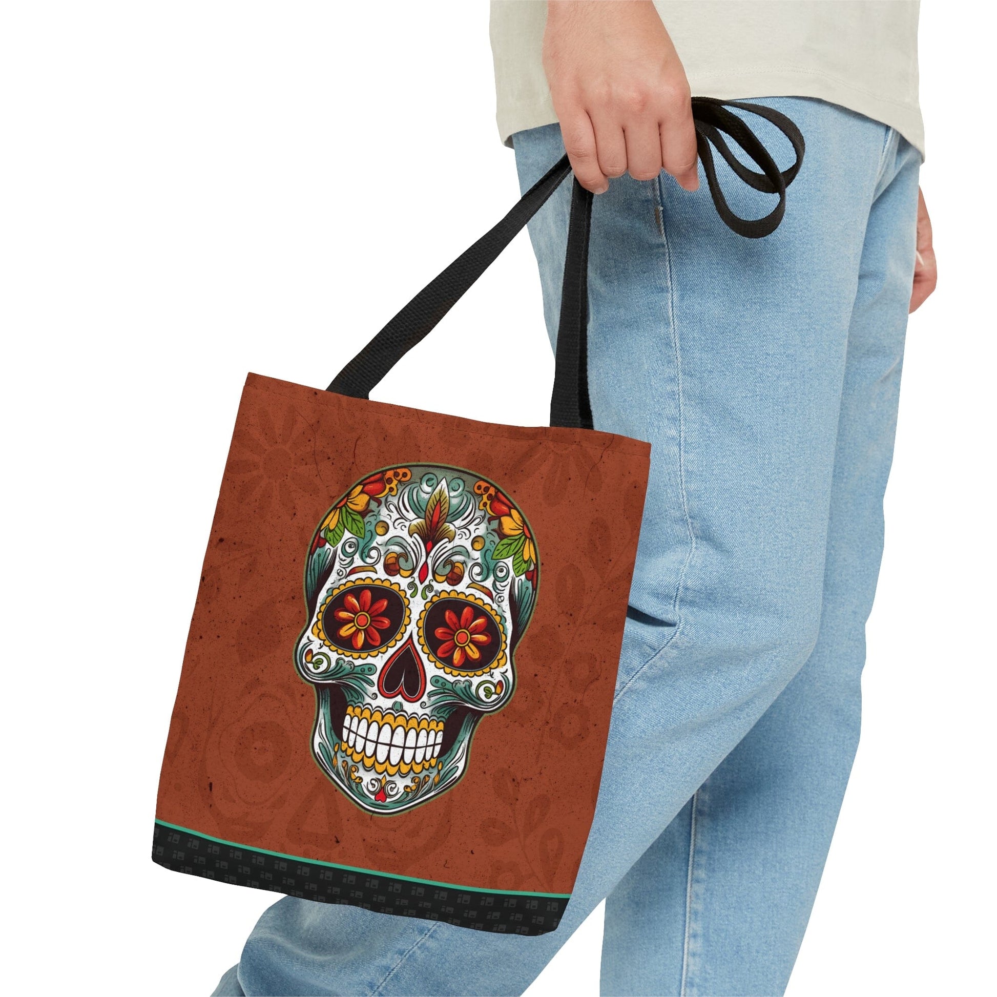 Mexican Sugar Skull Tote Bag - Dia de los Muertos Calavera Inspired Tote Bag Bags InkedOut 