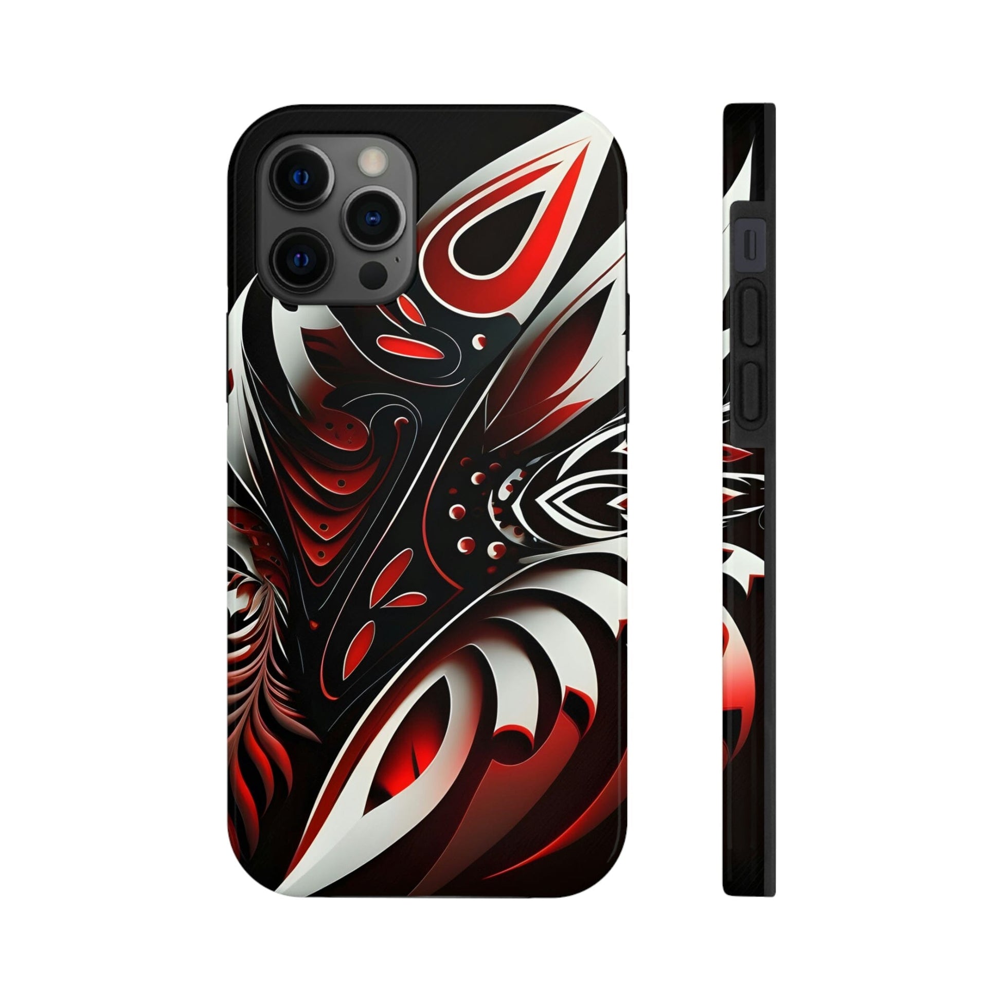 Red and White Tribal Tattoo Tough Case for iPhone Phone Case InkedOut iPhone 12 Pro 