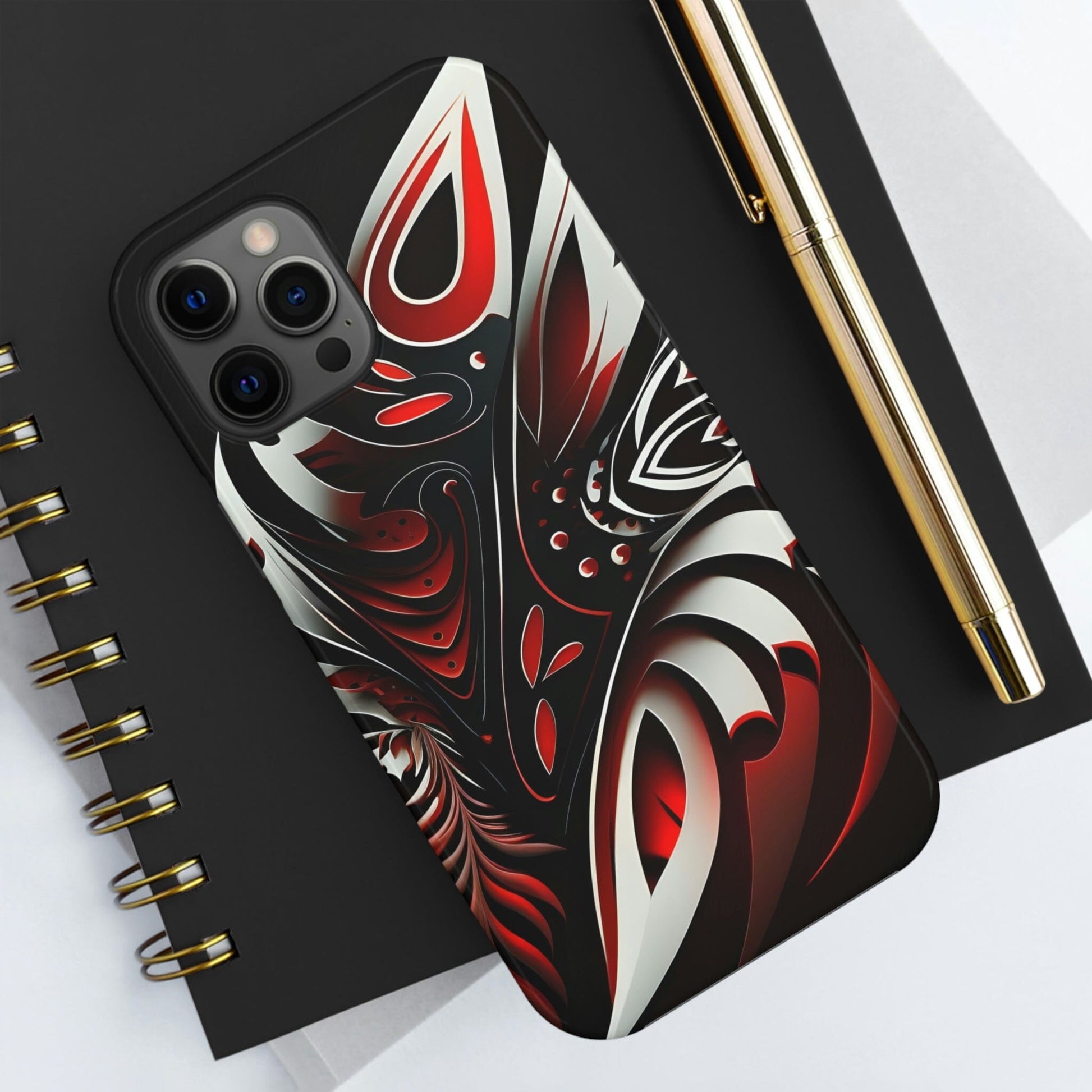 Red and White Tribal Tattoo Tough Case for iPhone Phone Case InkedOut iPhone 12 Pro Max 