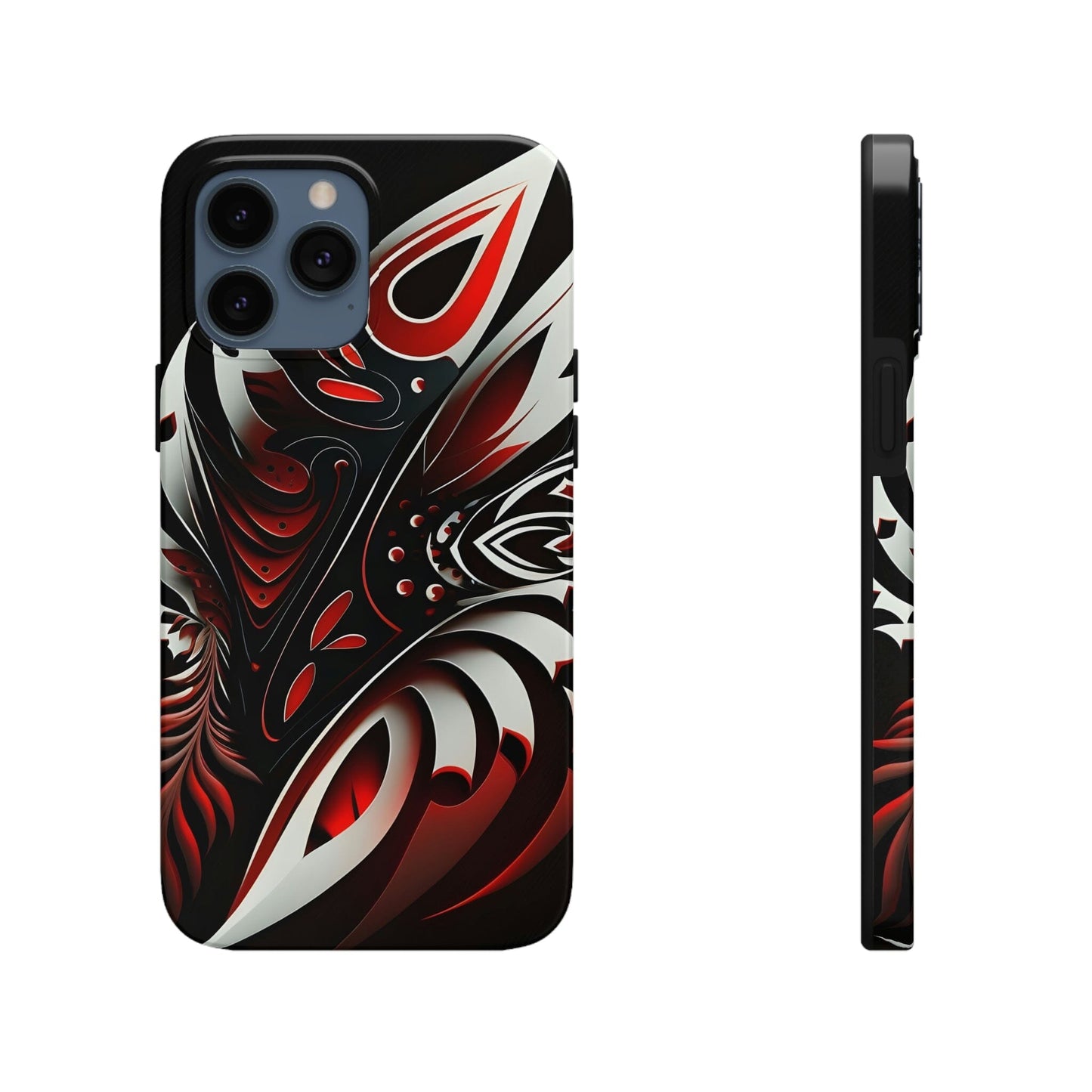 Red and White Tribal Tattoo Tough Case for iPhone Phone Case InkedOut iPhone 13 Pro Max 