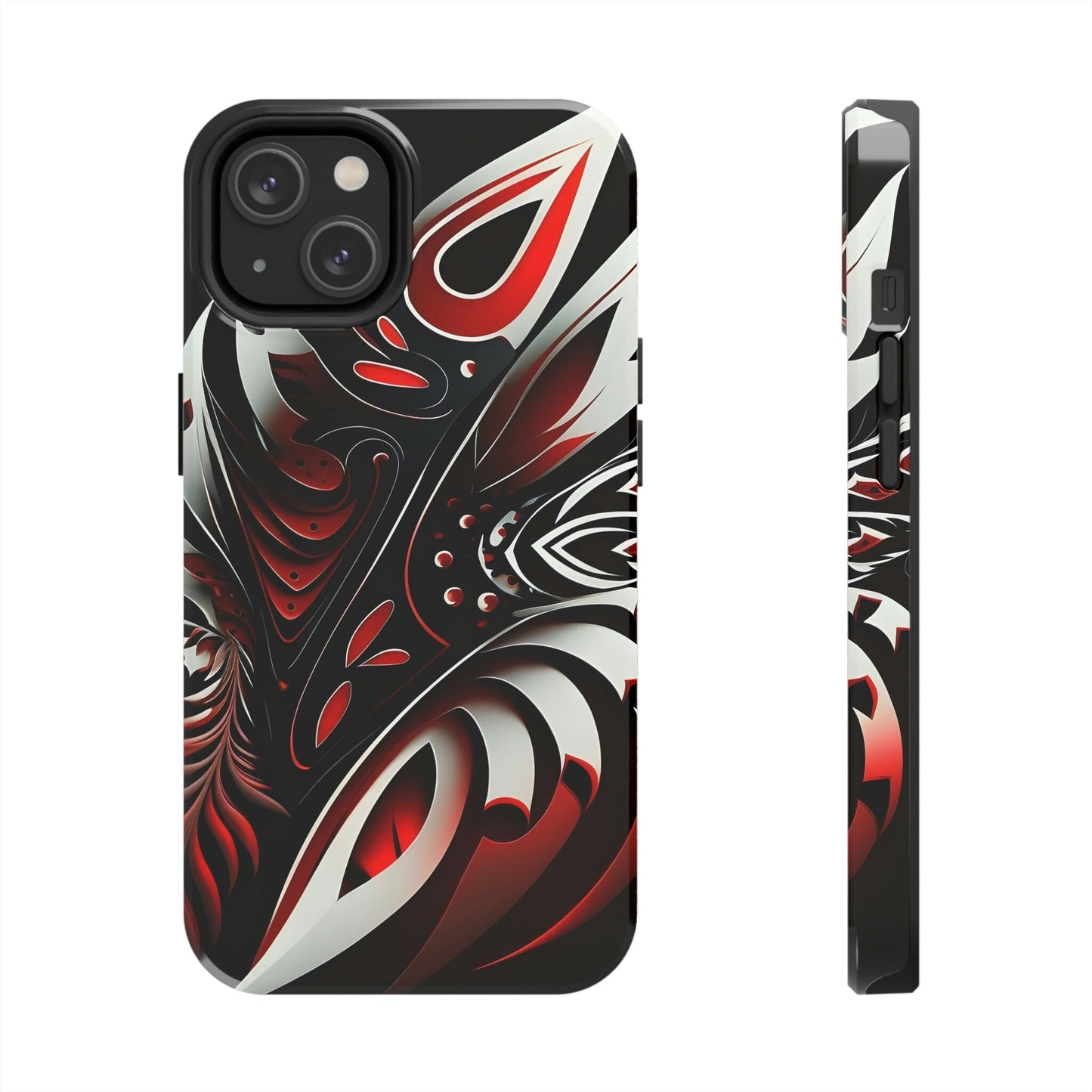 Red and White Tribal Tattoo Tough Case for iPhone Phone Case InkedOut iPhone 14 