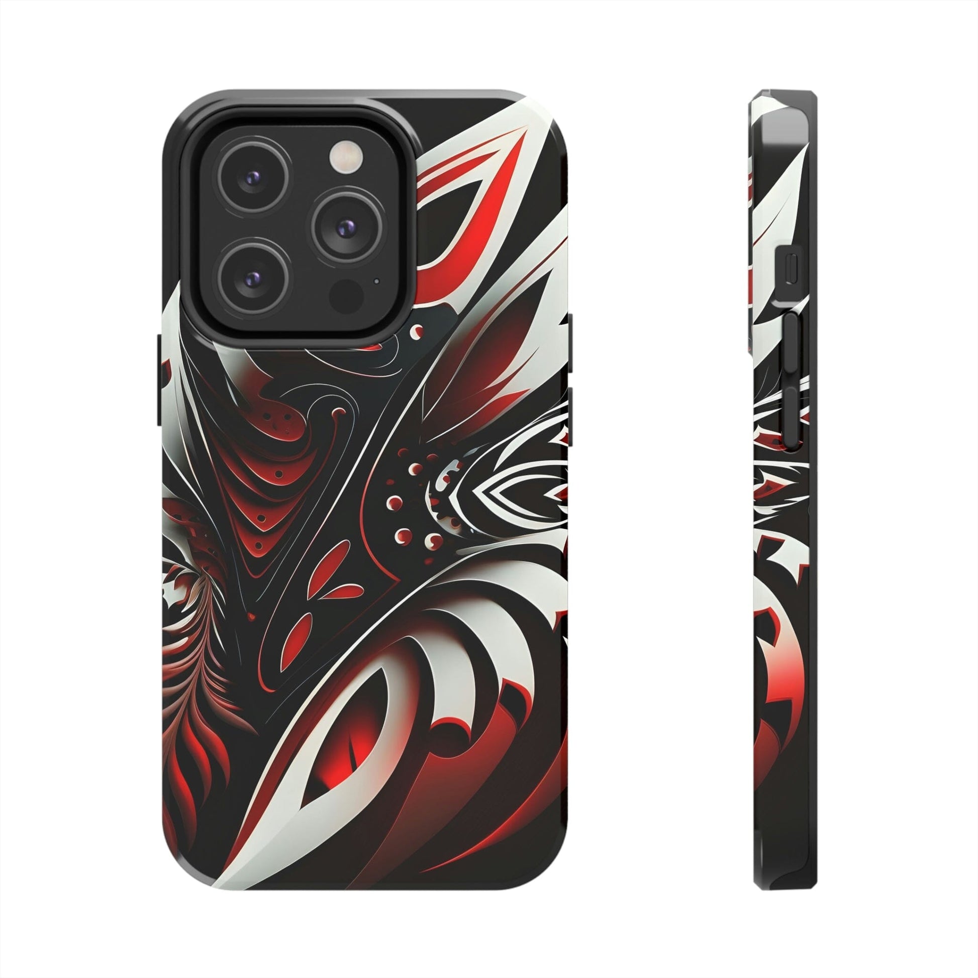 Red and White Tribal Tattoo Tough Case for iPhone Phone Case InkedOut iPhone 14 Pro 