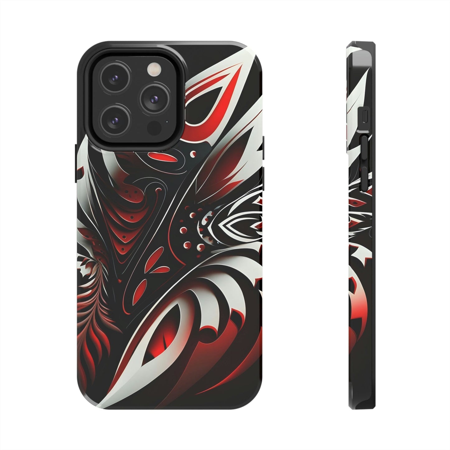 Red and White Tribal Tattoo Tough Case for iPhone Phone Case InkedOut iPhone 14 Pro Max 