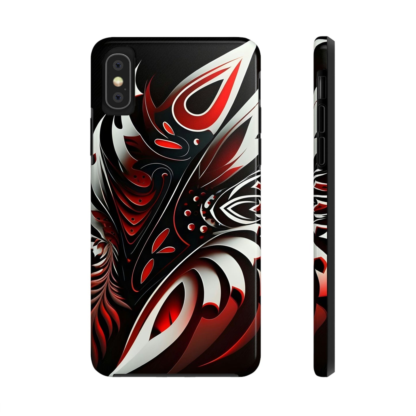 Red and White Tribal Tattoo Tough Case for iPhone Phone Case InkedOut iPhone XS 