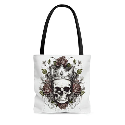 Skull and Roses Tattoo Design Tote Bag Bags Printify 