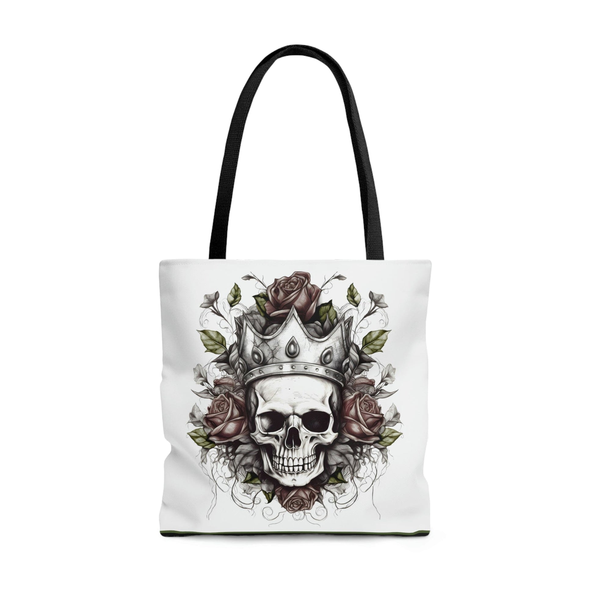 Skull and Roses Tattoo Design Tote Bag Bags Printify Large 