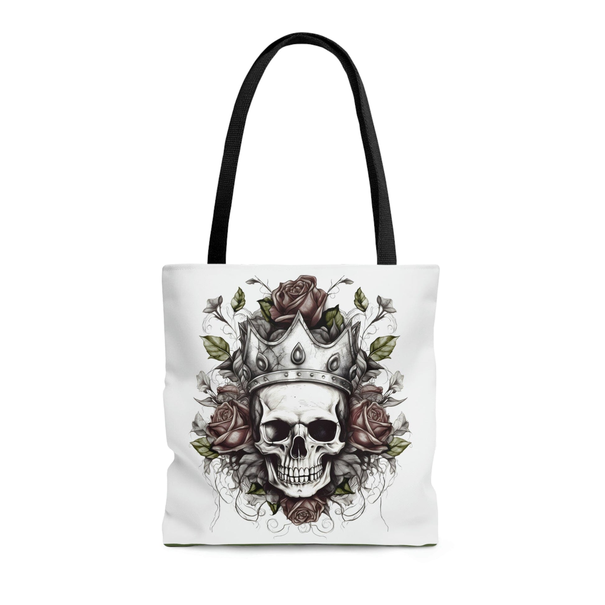 Skull and Roses Tattoo Design Tote Bag Bags Printify Medium 