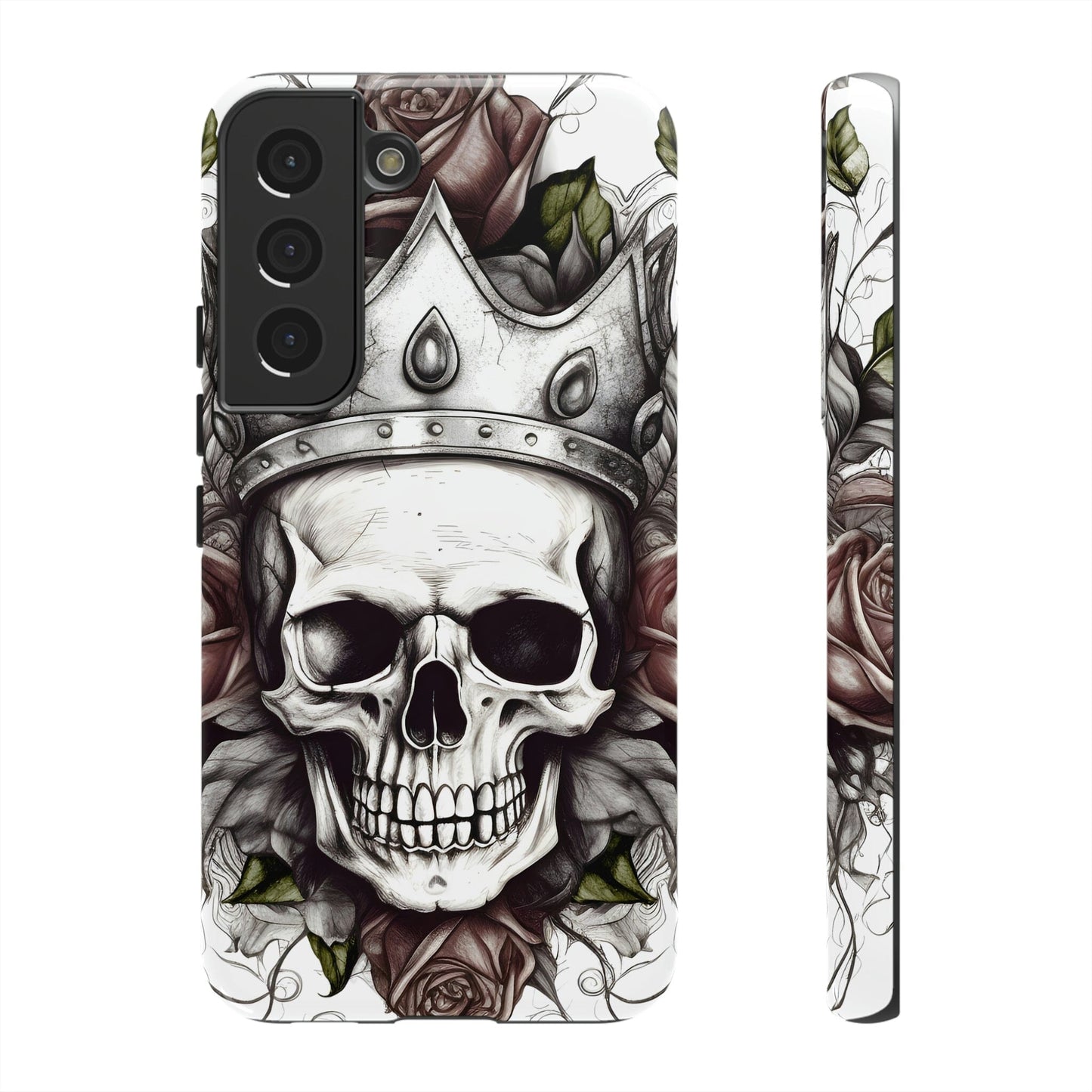 Skull and Roses Tough Case for Samsung Galaxy Phone Case InkedOut Samsung Galaxy S22 Glossy 