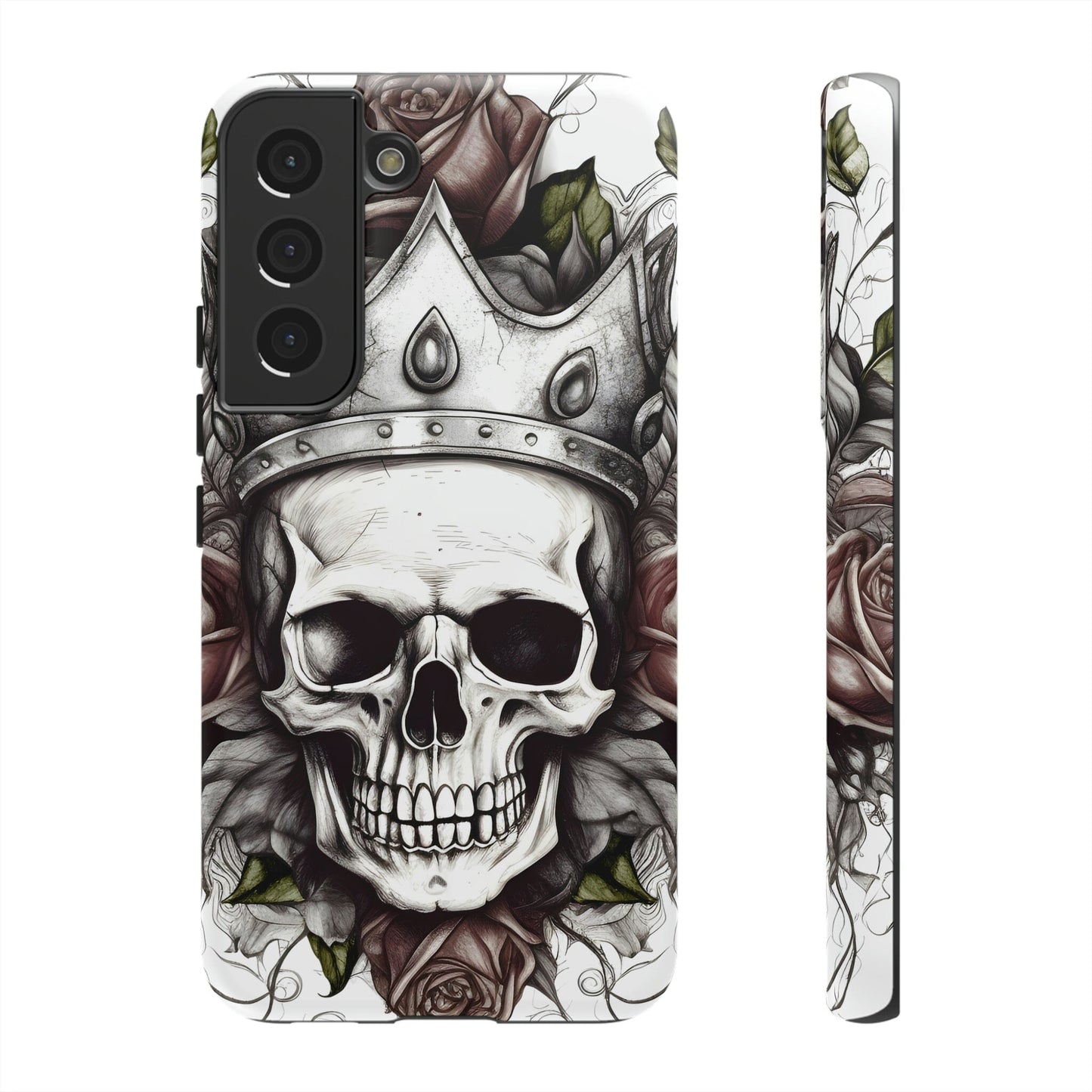 Skull and Roses Tough Case for Samsung Galaxy Phone Case InkedOut Samsung Galaxy S22 Matte 