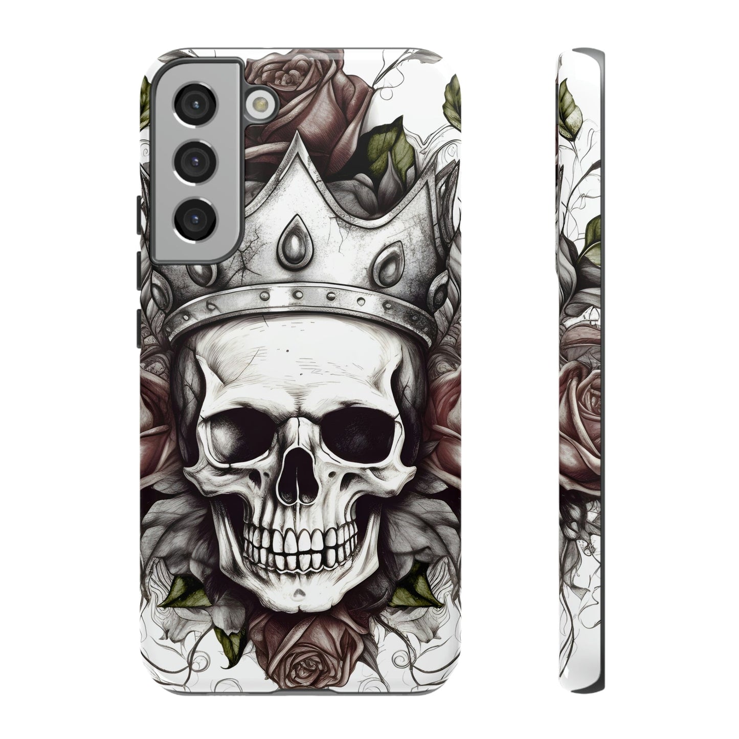 Skull and Roses Tough Case for Samsung Galaxy Phone Case InkedOut Samsung Galaxy S22 Plus Glossy 