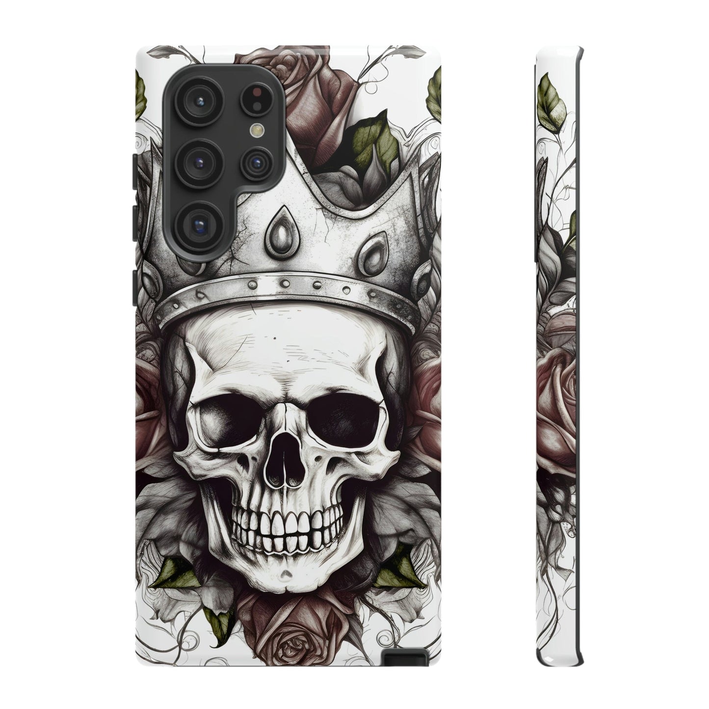 Skull and Roses Tough Case for Samsung Galaxy Phone Case InkedOut Samsung Galaxy S22 Ultra Glossy 