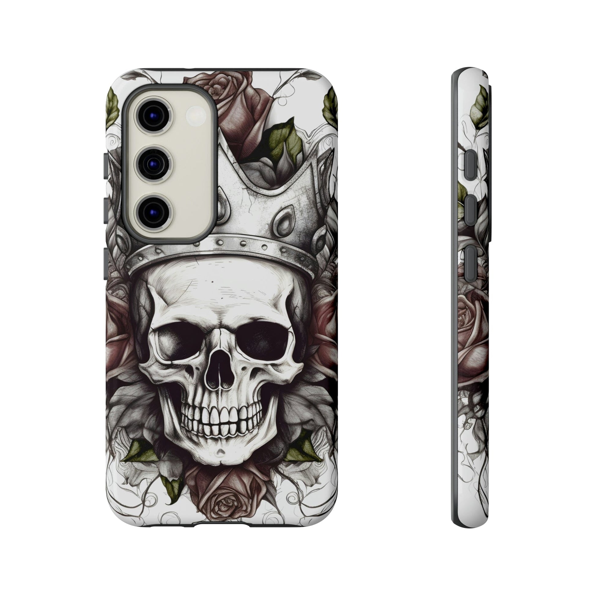 Skull and Roses Tough Case for Samsung Galaxy Phone Case InkedOut Samsung Galaxy S23 Glossy 