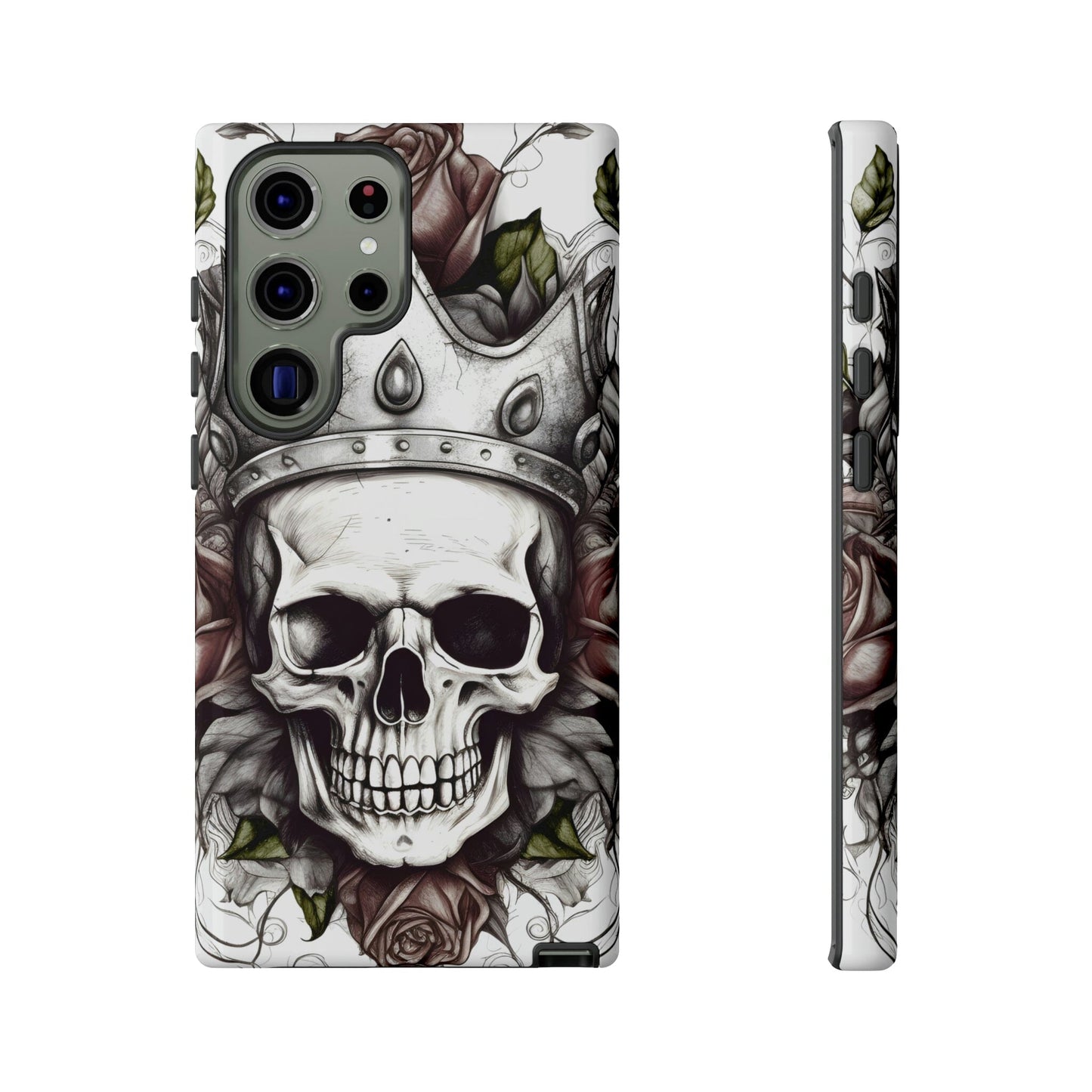 Skull and Roses Tough Case for Samsung Galaxy Phone Case InkedOut Samsung Galaxy S23 Ultra Glossy 