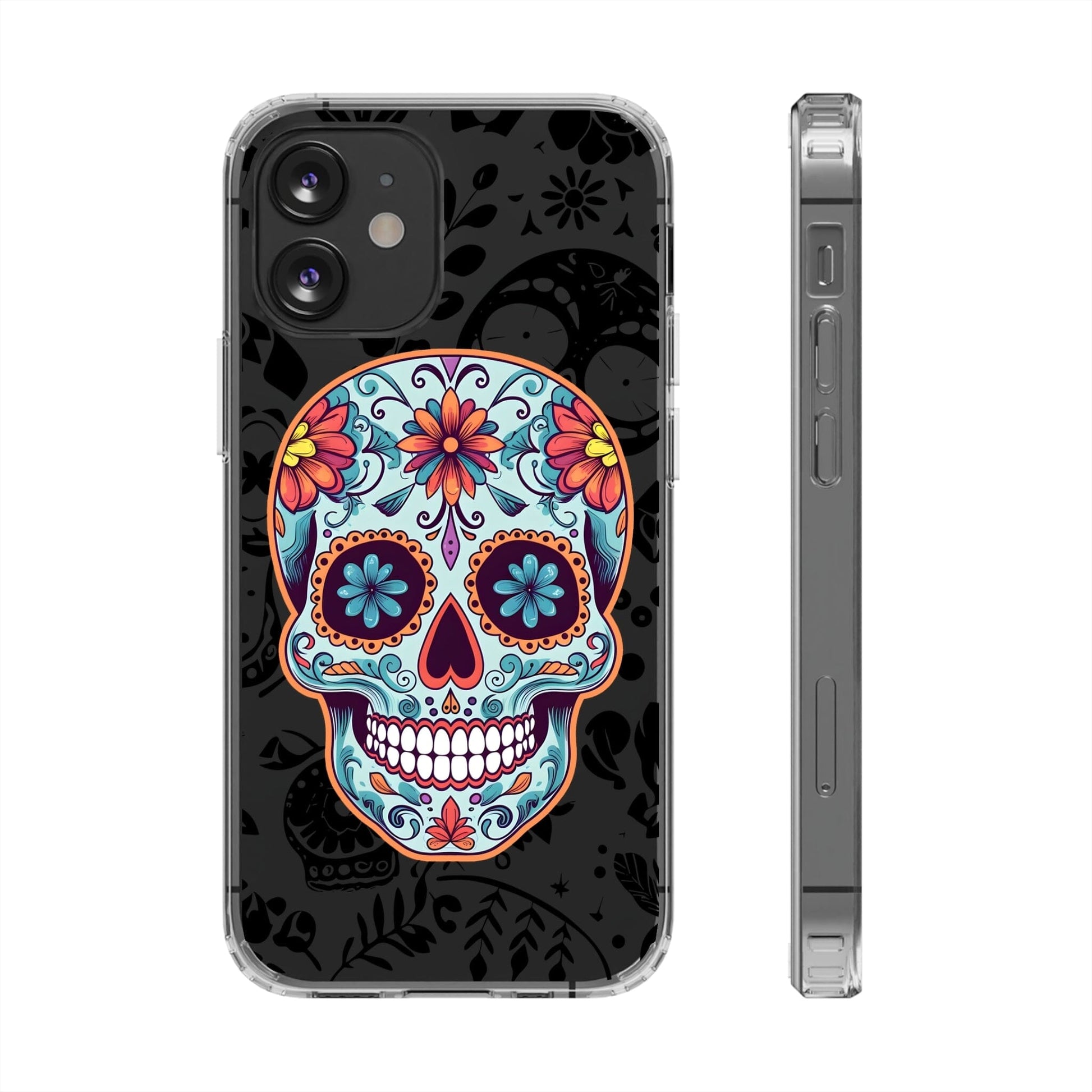 Skullptural Sugar Skull Phone Case - Celebrate Dia de los Muertos! Phone Case InkedOut iPhone 12 Mini Without gift packaging 