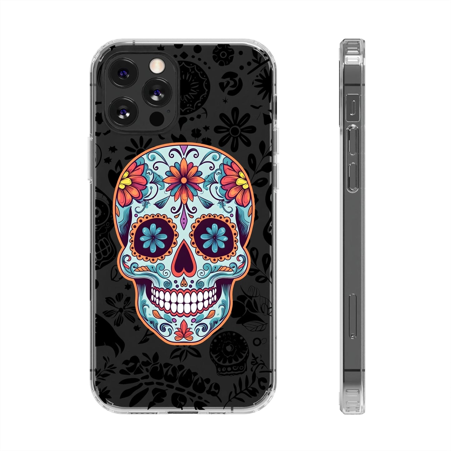 Skullptural Sugar Skull Phone Case - Celebrate Dia de los Muertos! Phone Case InkedOut iPhone 12 Pro Without gift packaging 