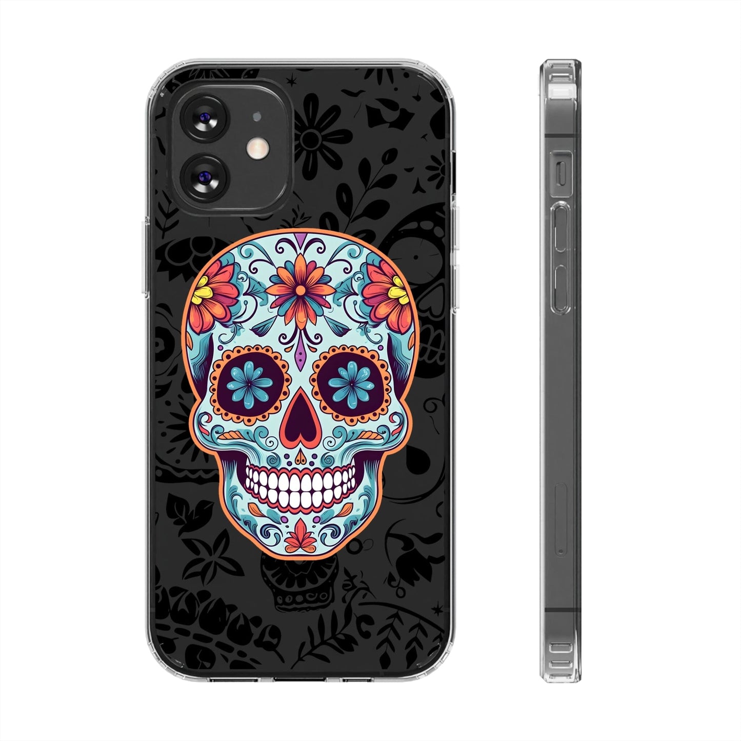 Skullptural Sugar Skull Phone Case - Celebrate Dia de los Muertos! Phone Case InkedOut iPhone 12 Without gift packaging 