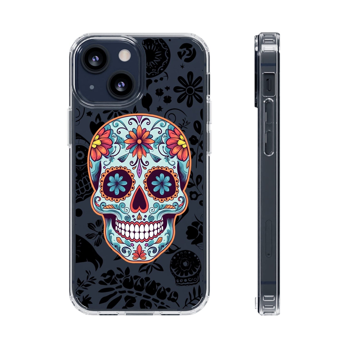 Skullptural Sugar Skull Phone Case - Celebrate Dia de los Muertos! Phone Case InkedOut iPhone 13 Mini Without gift packaging 