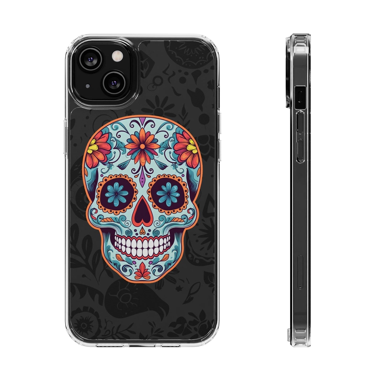 Skullptural Sugar Skull Phone Case - Celebrate Dia de los Muertos! Phone Case InkedOut iPhone 14 Plus Without gift packaging 