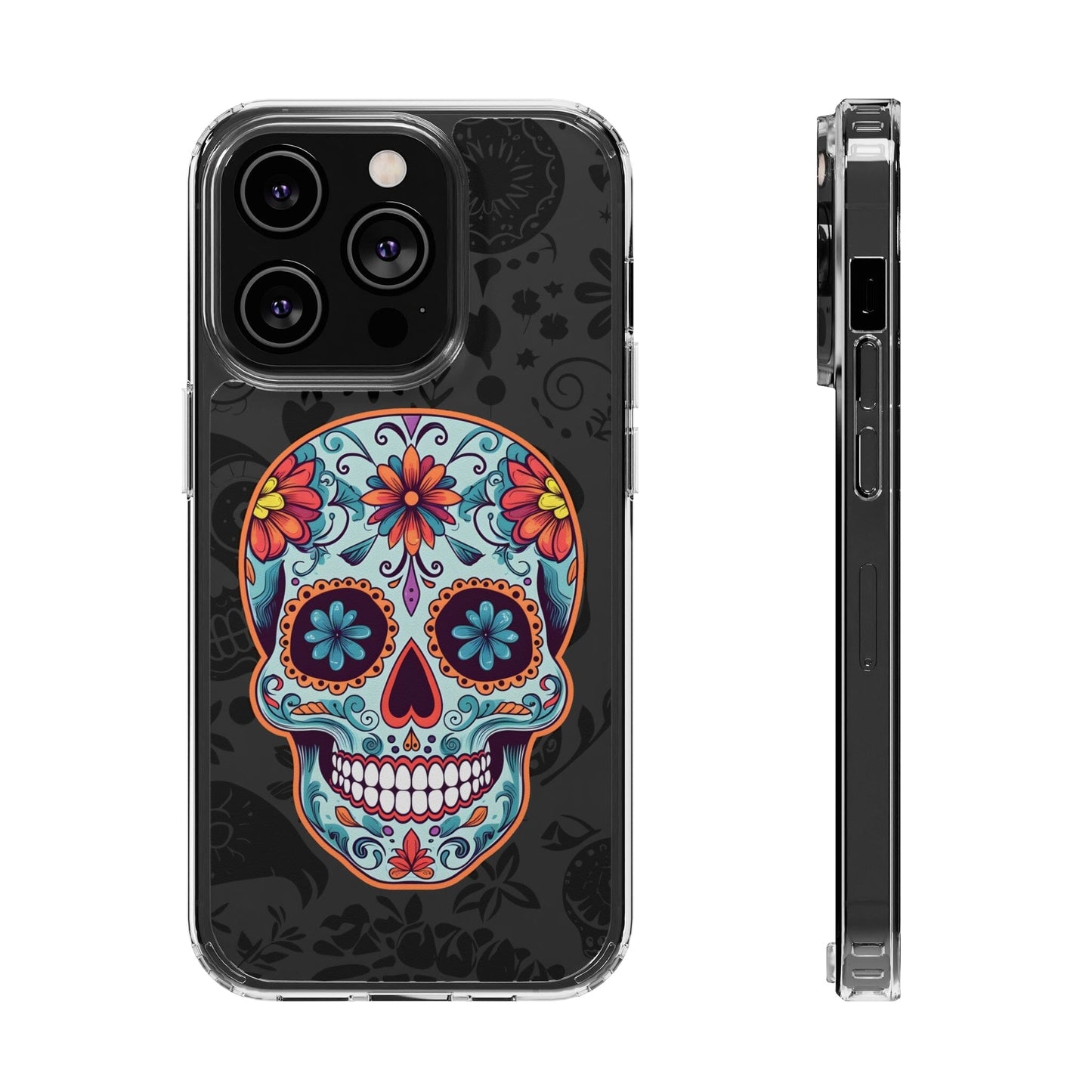 Skullptural Sugar Skull Phone Case - Celebrate Dia de los Muertos! Phone Case InkedOut iPhone 14 Pro Without gift packaging 