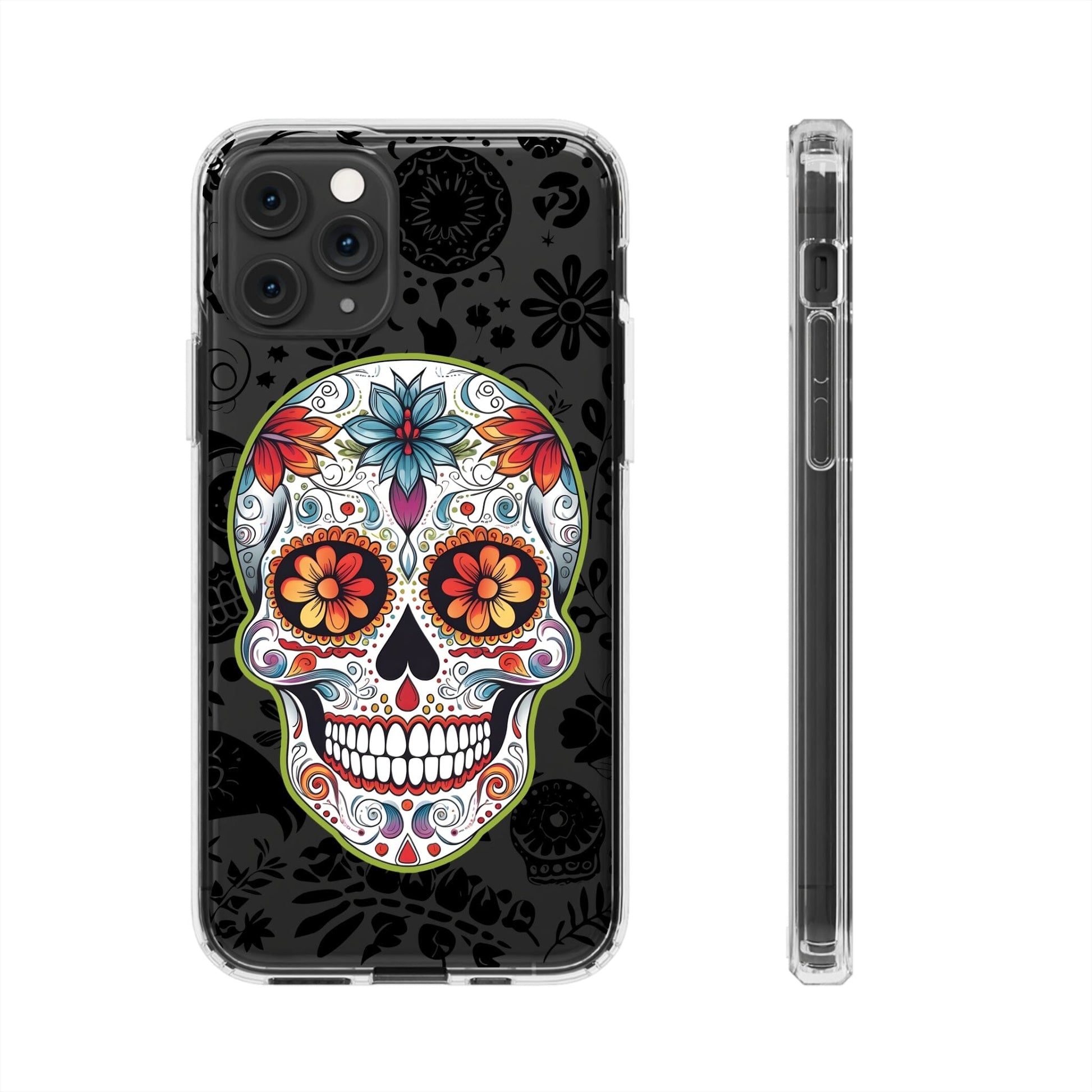 Stylish Sugar Skull Phone Case - Live the Dia de los Muertos Spirit! Phone Case InkedOut iPhone 11 Pro Without gift packaging 